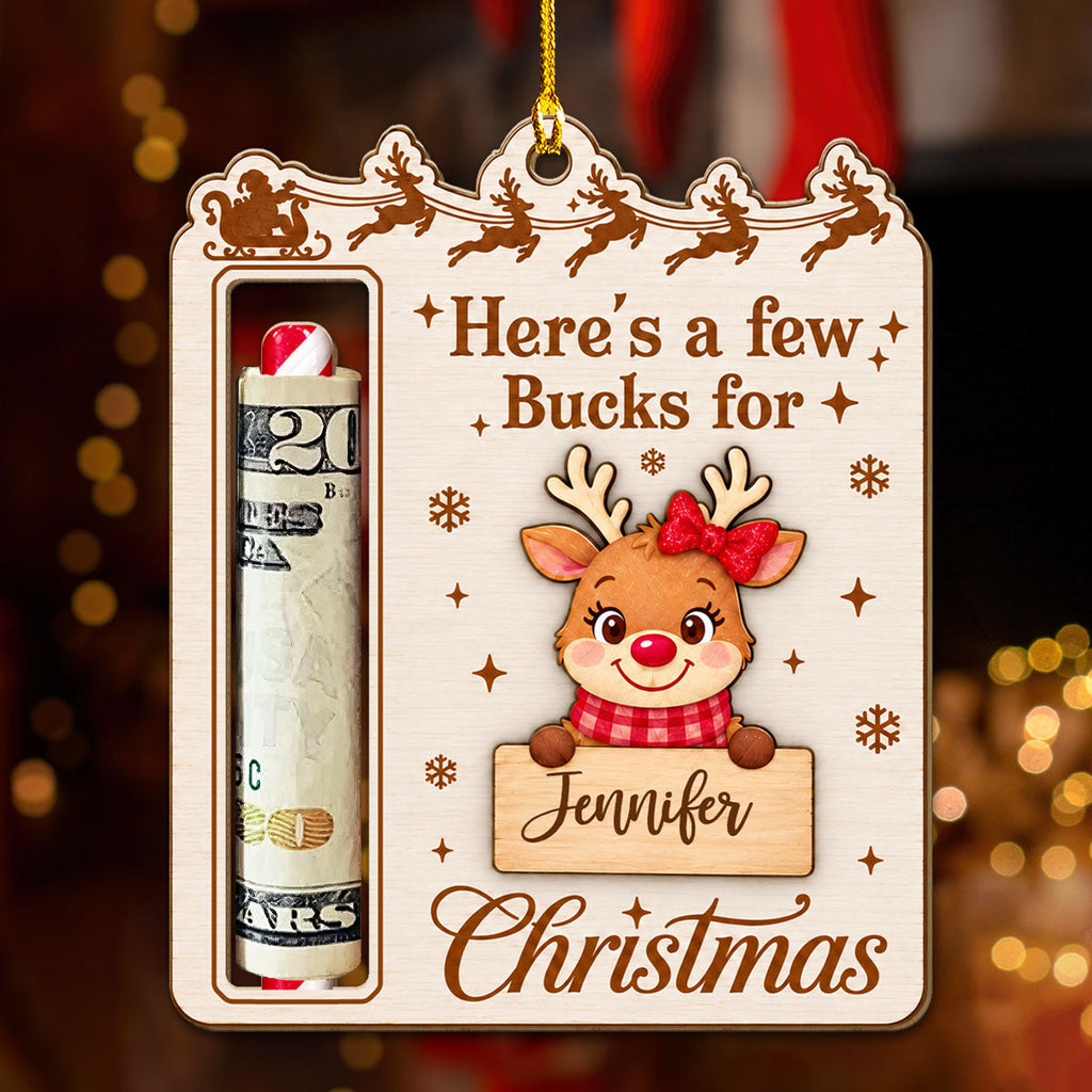 Custom Family Ornament, Christmas Gift for Family Members •  Christmas Delight - Personalized Money Holder Wood Ornament