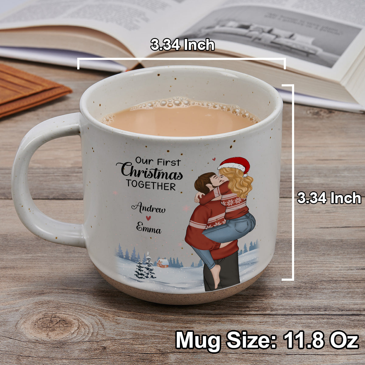 Custom Anniversary Keepsake Gifts For Couple • First Christmas Together - Personalized Pottery Mug