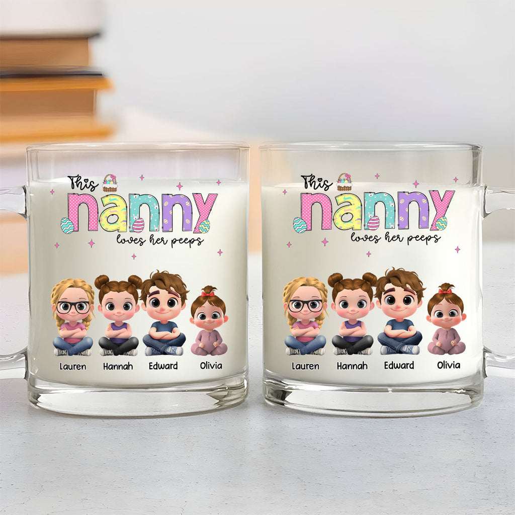 Custom Christmas & Birthday Gift for Mom • This Grandma Loves Her Peeps - Personalized Glass Mug