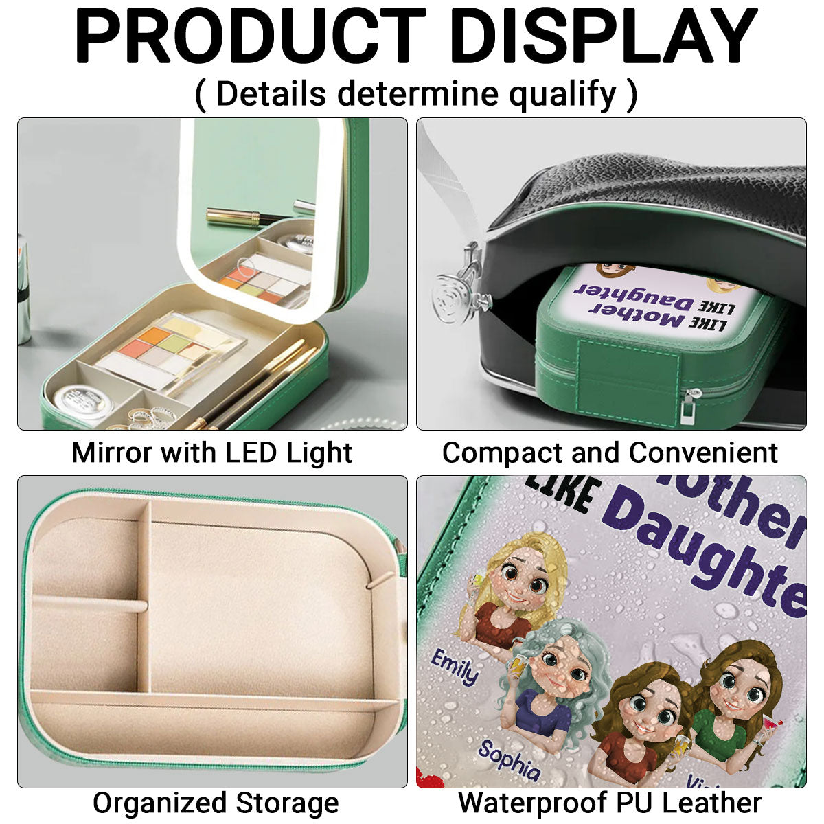 Like Mother Like Daughter - Personalized Jewelry Box With LED Mirror
