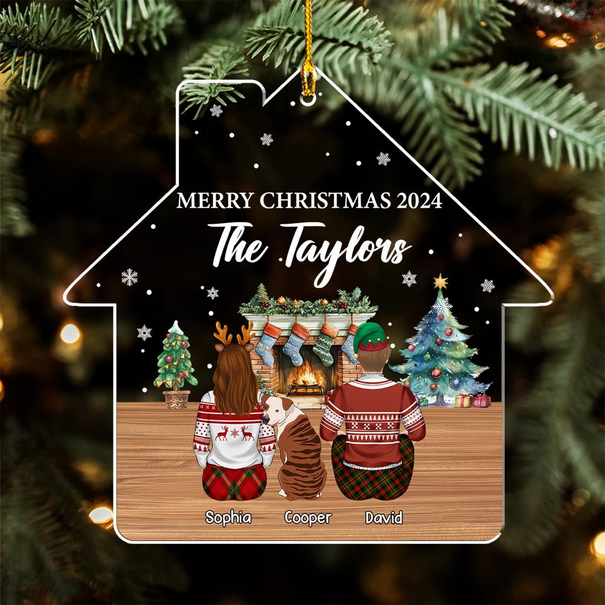 Custom Family Ornament, Christmas Gift for Family Members •  Family Reunion Christmas - Personalized Acrylic Ornament