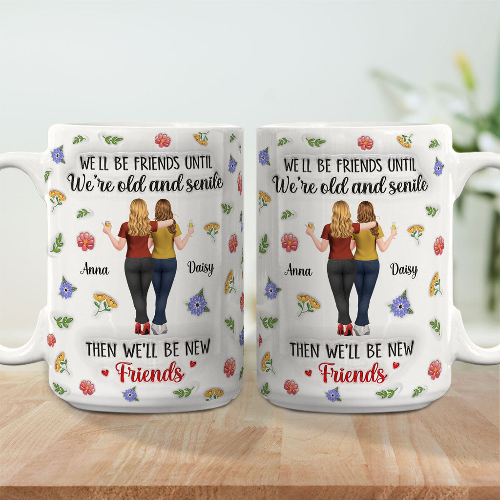 Custom Best Friend, Christmas & Birthday Friendship Keepsake Gift • Friends For Life Funny - Personalized 3D Inflated Effect Mug