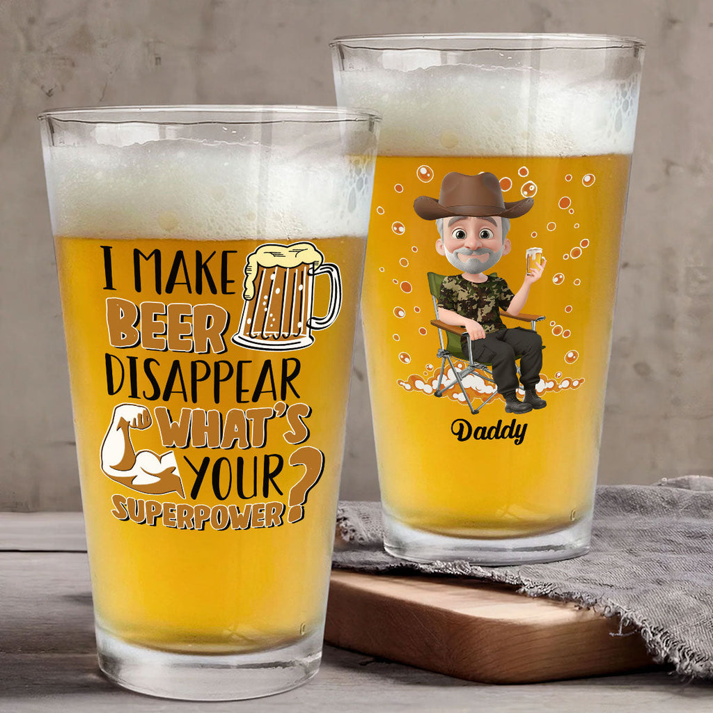 I Make Beer Disappear - Personalized Beer Glass