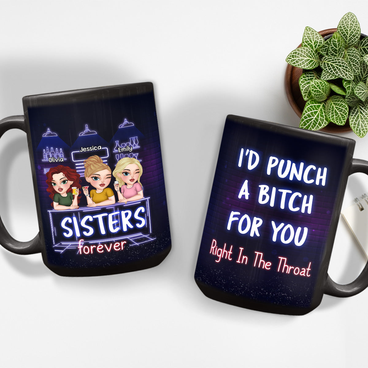 Custom Best Friend, Christmas & Birthday Friendship Keepsake Gift • You And Me Bestie Forever - Personalized Coffee Mug