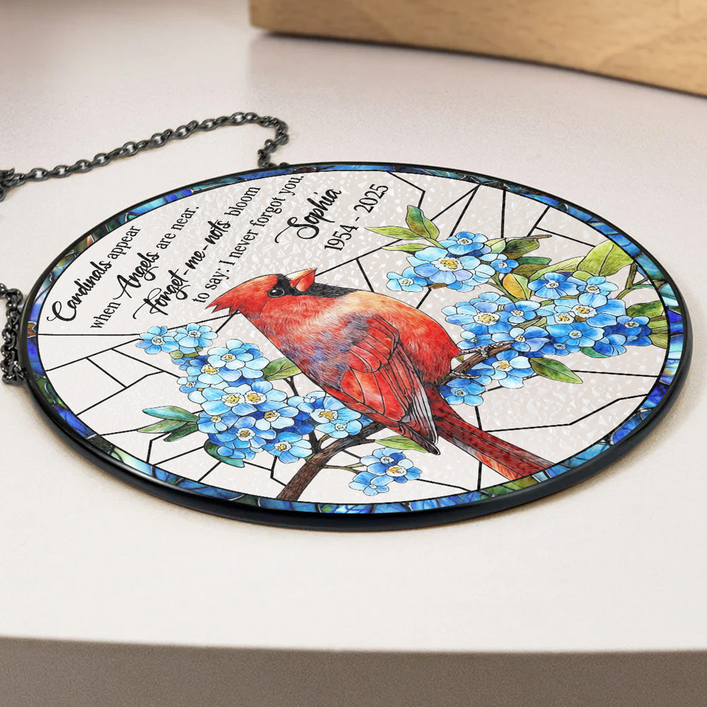 Custom Name Memorial Hanging Decor, Remembrance Keepsake • I Never Forgot You - Personalized Window Hanging Suncatcher