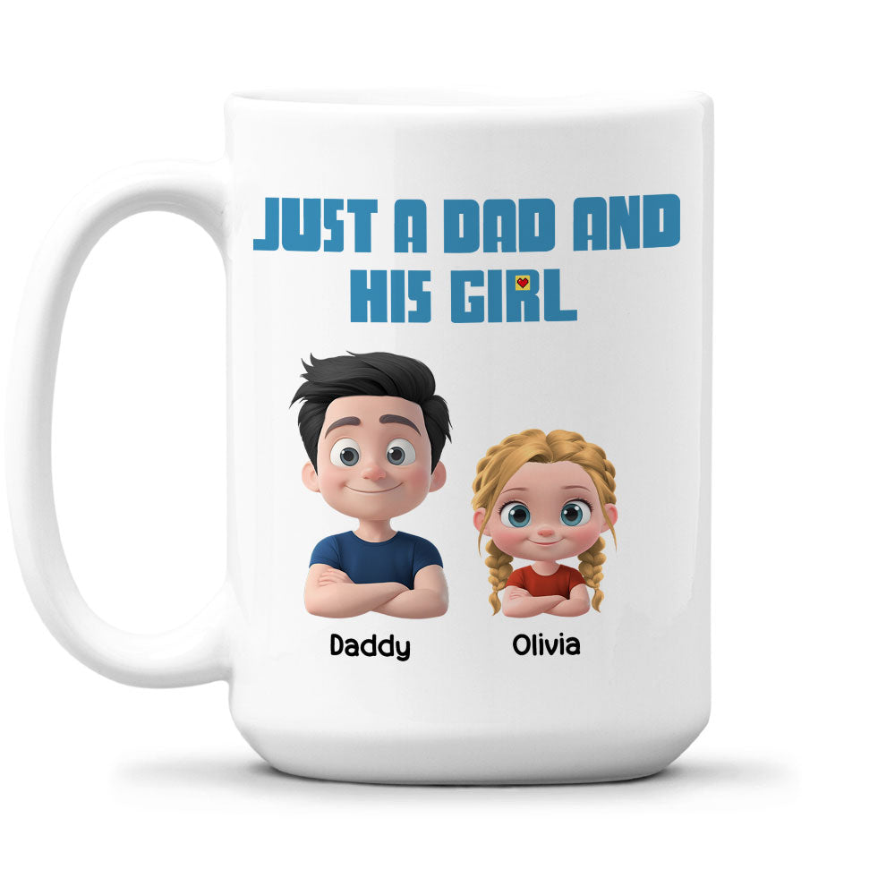Custom Father's Day, Special Gift for Dad & Grandpa • Daddy And His Children - Personalized Coffee Mug