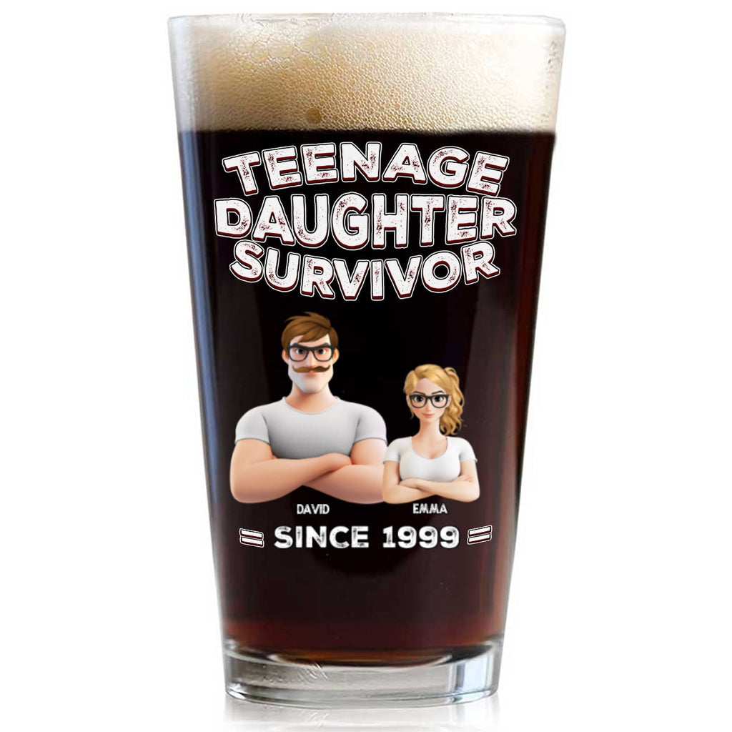 Teenage Daughter Survivor - Personalized Beer Glass