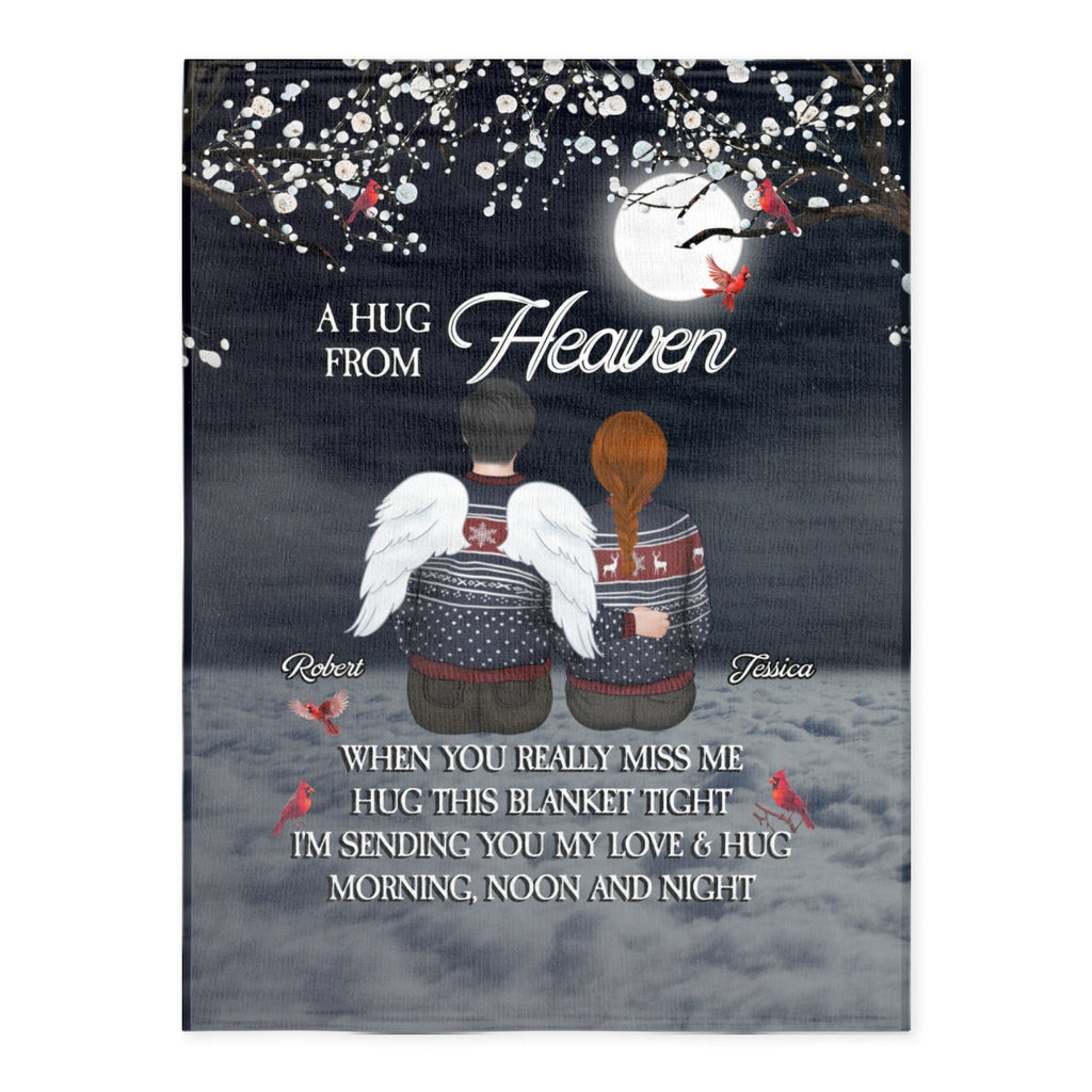 A Hug From Heaven Version 2 - Personalized Fleece Blanket