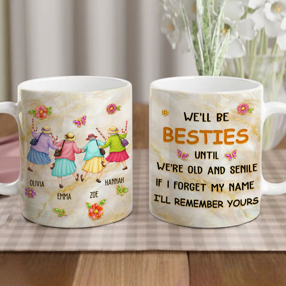 Custom Best Friend, Christmas & Birthday Friendship Keepsake Gift • I Forget My Name But Remember Yours - Personalized Coffee Mug