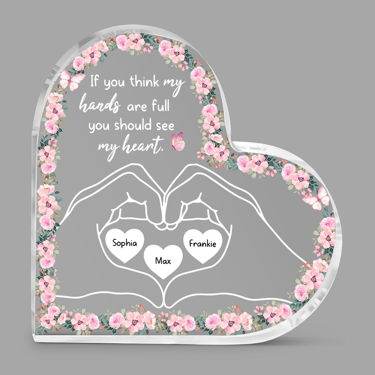 Custom Mother's Day Decor, Gift for Mom & Grandma • You Should See My Heart - Personalized Acrylic Plaque