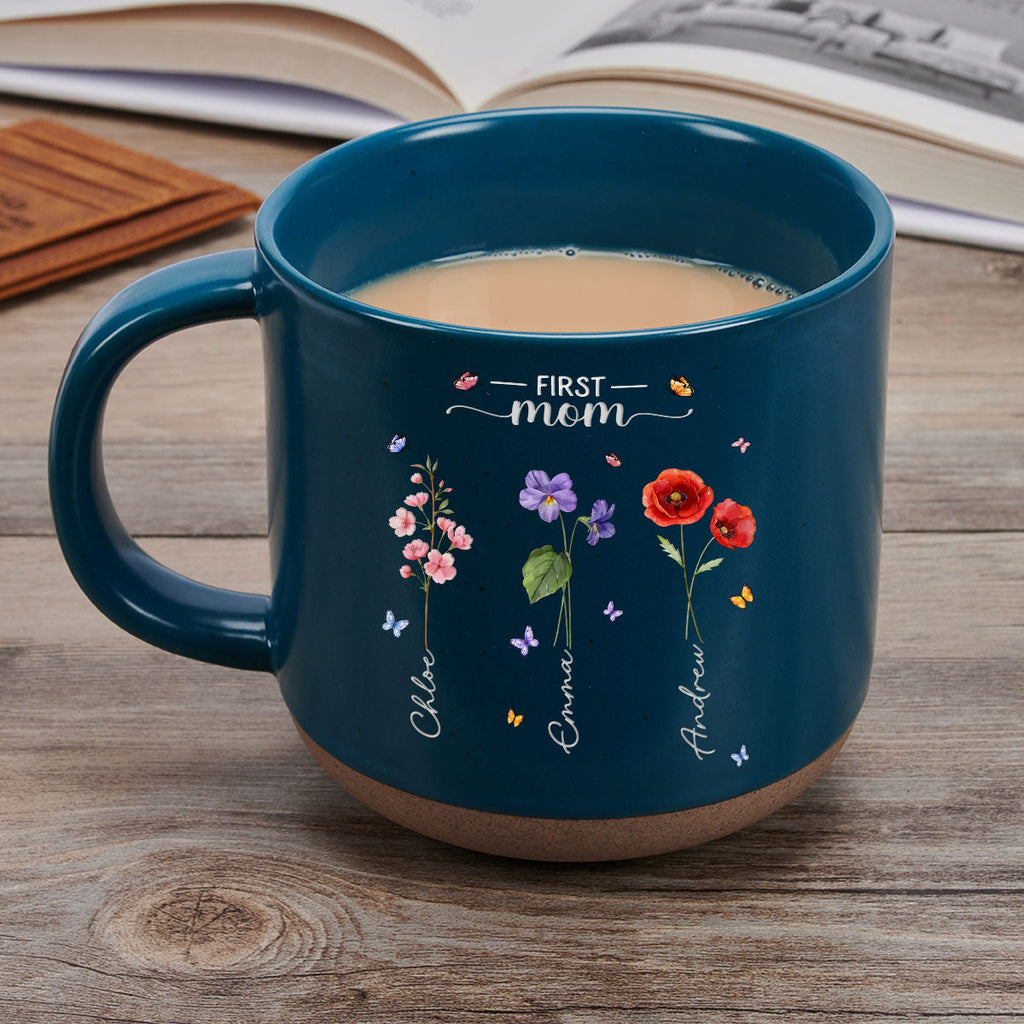 Custom Christmas & Birthday Gift for Mom • First Mom Now Grandma - Personalized Pottery Mug