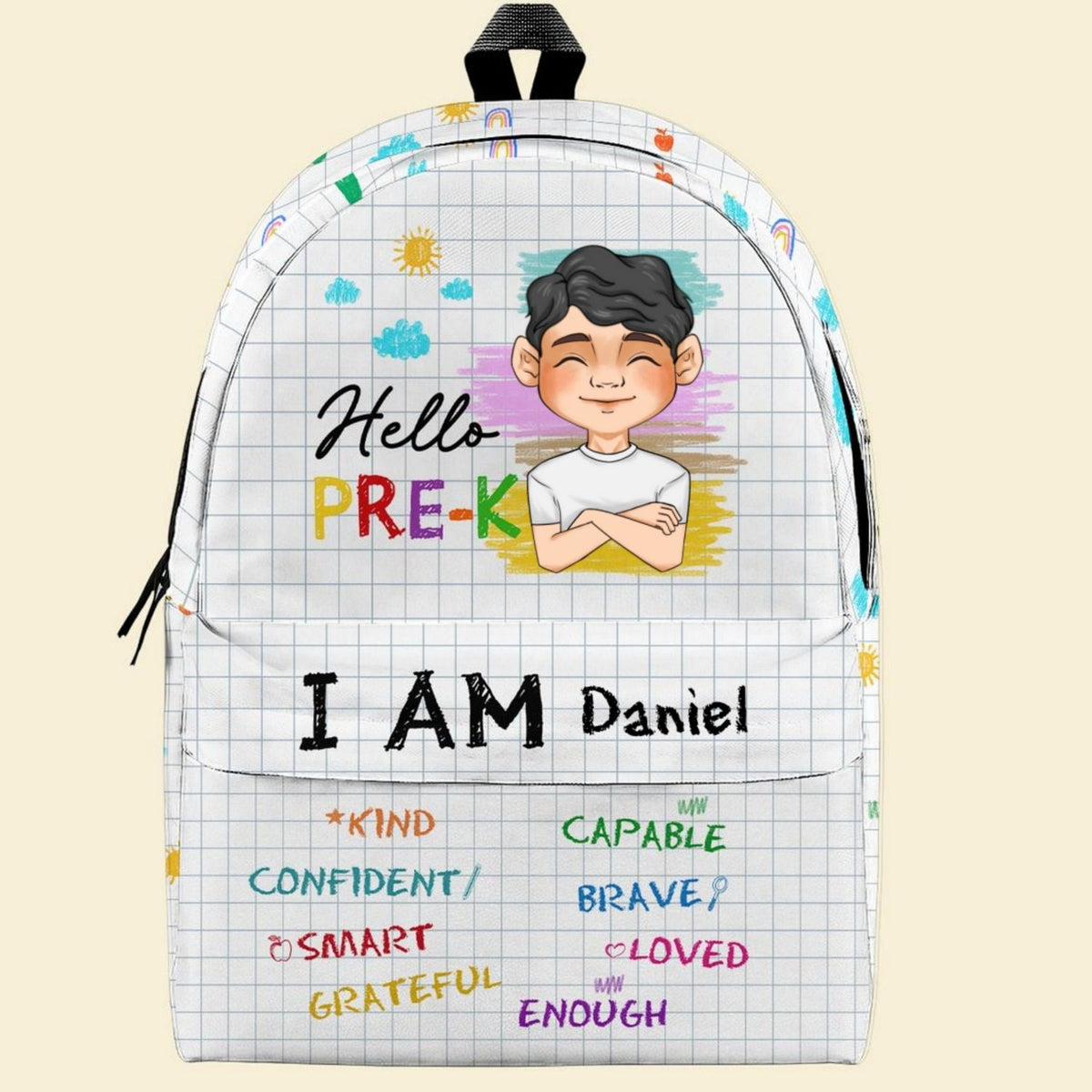 Be Unique Be Happy Be You - Personalized Backpack