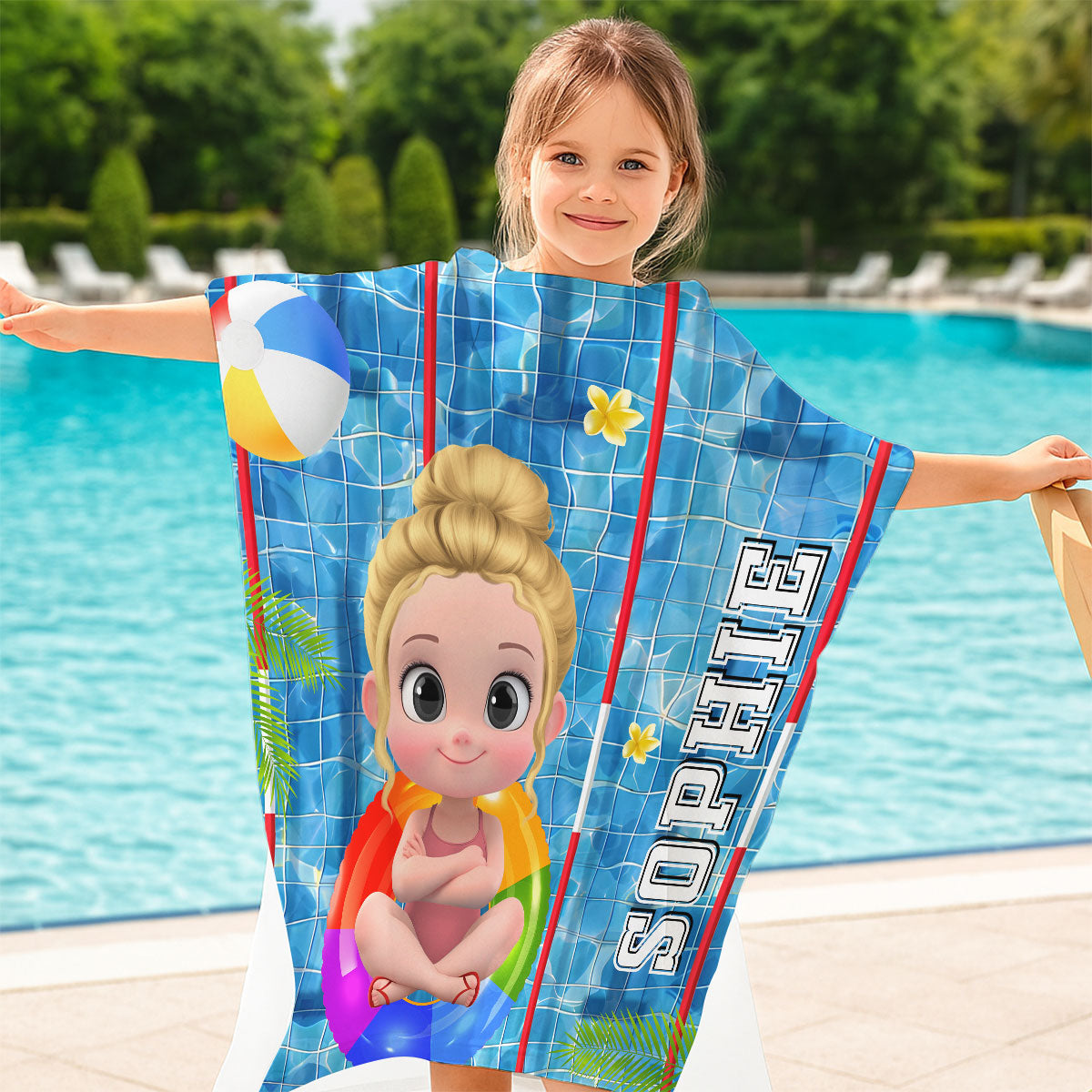 Time For The Beach - Personalized Hooded Beach Towel