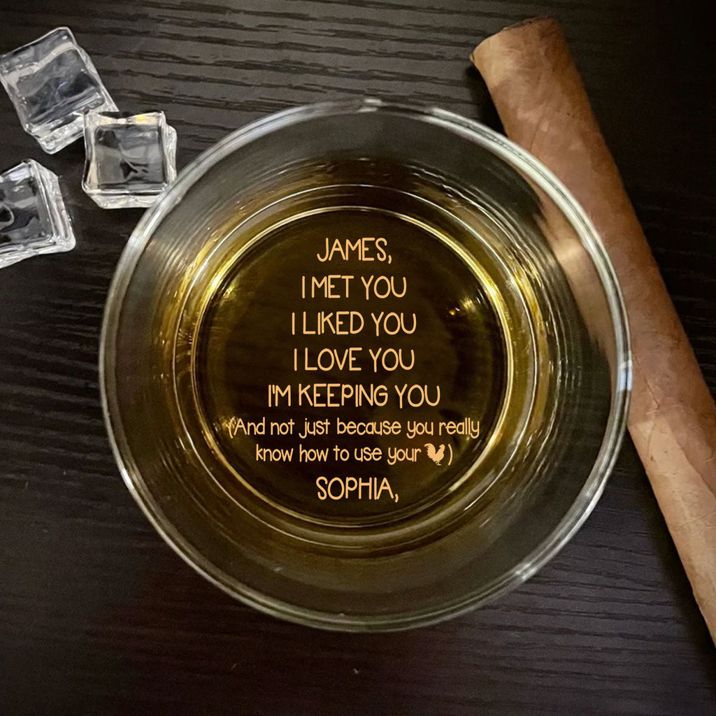 Custom Christmas Anniversary Birthday Drinkware Gifts for Husband • I Love You Not Because - Personalized Engraved Whiskey Glass