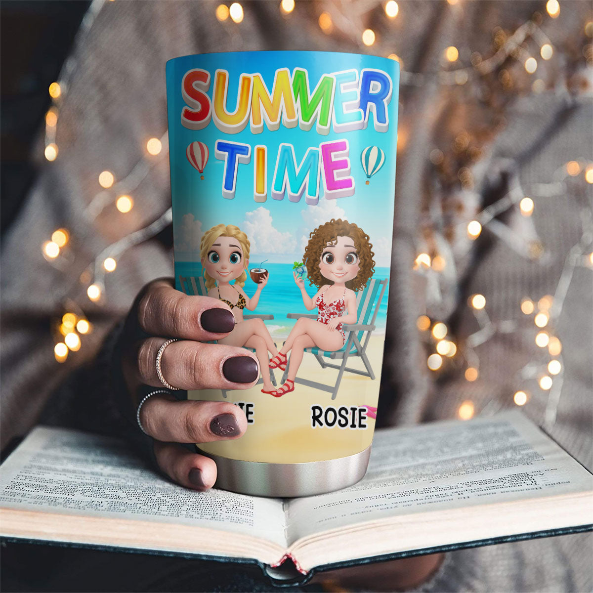 Custom Christmas Birthday Gifts For Best Friend • Besties Summer - Personalized Tumbler