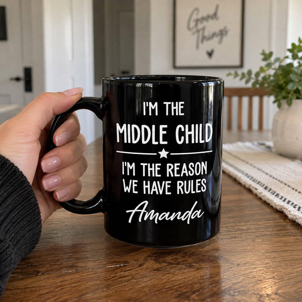 Custom Christmas & Birthday Gift for Brother & Sister • Birth Order Says It All - Personalized Coffee Mug