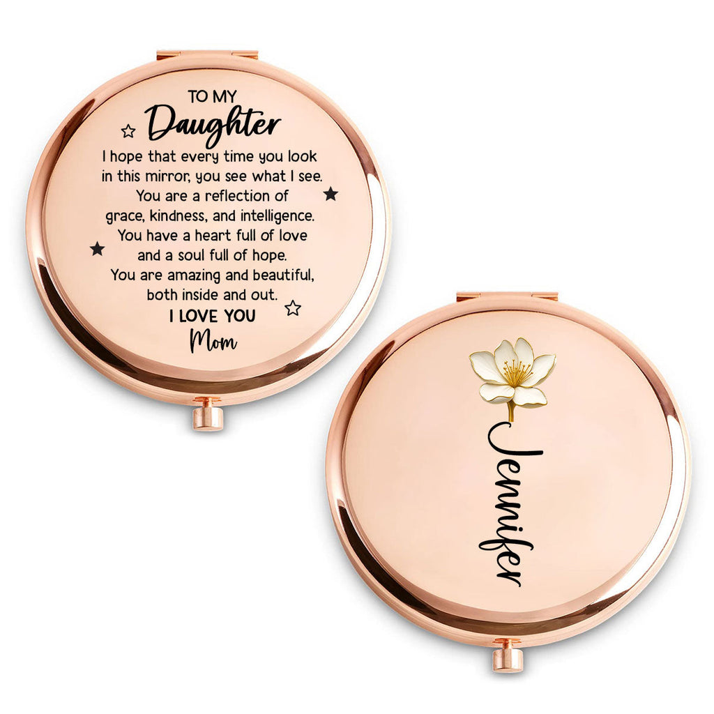 A Heart Full Of Love Daughter - Personalized Compact Mirror