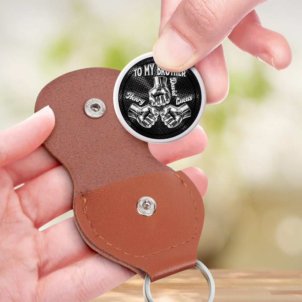 Custom Brother Coin Keychain, Birthday Gift for Family Members • Soulmate Best Friend - Personalized 3D Printing Pocket Hug