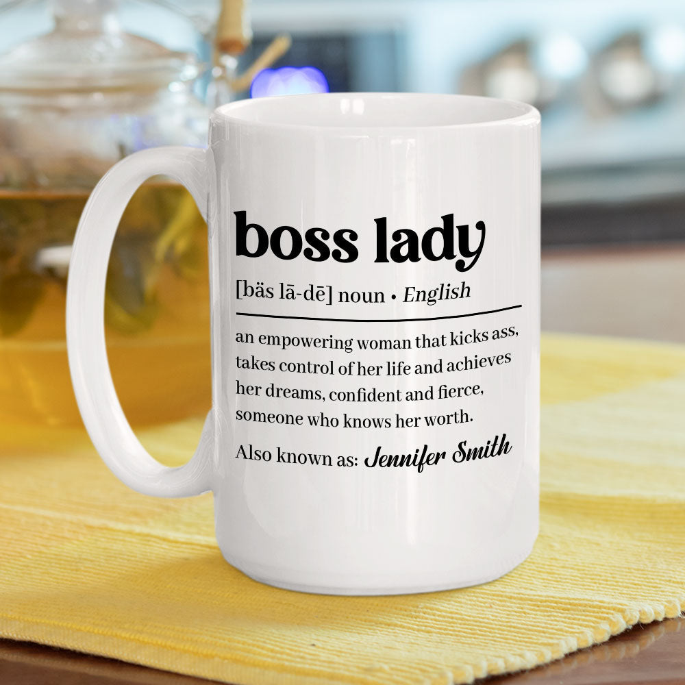 Custom Coworker, Christmas & Birthday Team Appreciation Gift • Boss Lady Cool - Personalized Coffee Mug