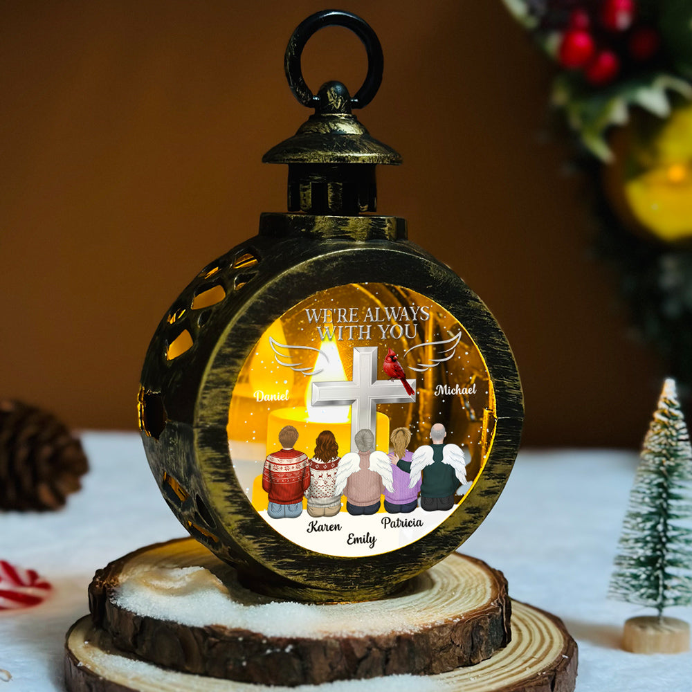 Custom Family Christmas Gifts, Holiday Decor • Always Beside You - Personalized Christmas Lantern