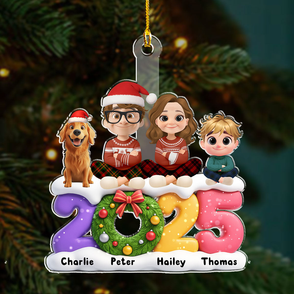 Custom Family Ornament, Christmas Gift for Family Members •  Our Christmas Our Love Family - Personalized Acrylic Ornament