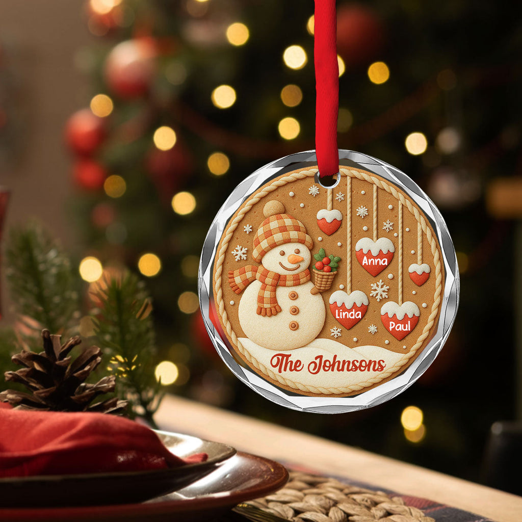 Custom Family Ornament, Christmas Gift for Family Members •  Cozy Season - Personalized Glass Ornament