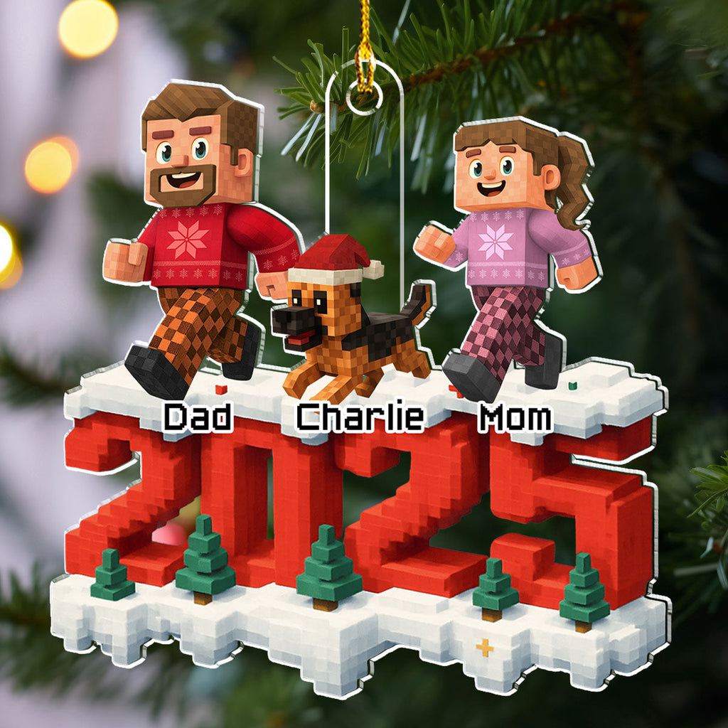 Custom Family Ornament, Christmas Gift for Family Members •  All Of Us This Year - Personalized 3D Effect Acrylic Ornament