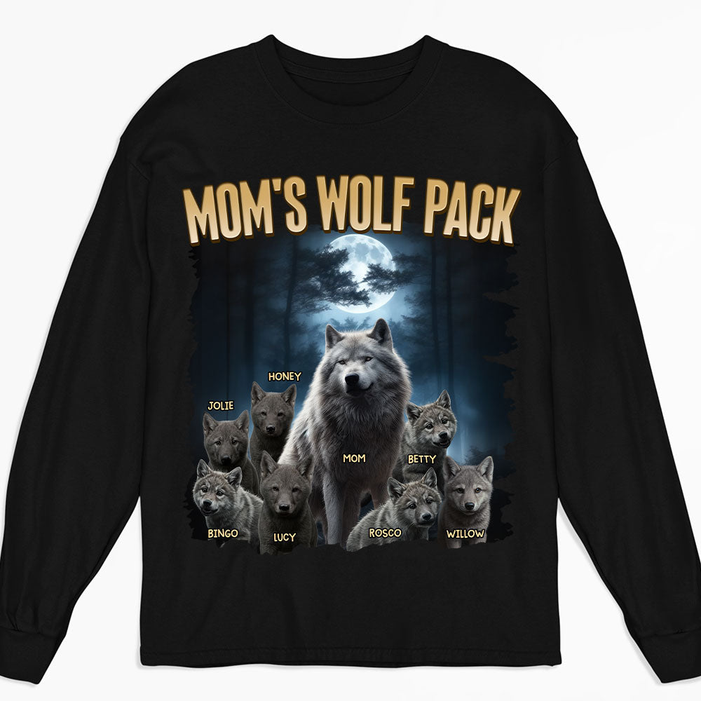 Custom Christmas & Birthday Gift for Mom, Grandma • Mama Wolf Pack - Personalized Shirt