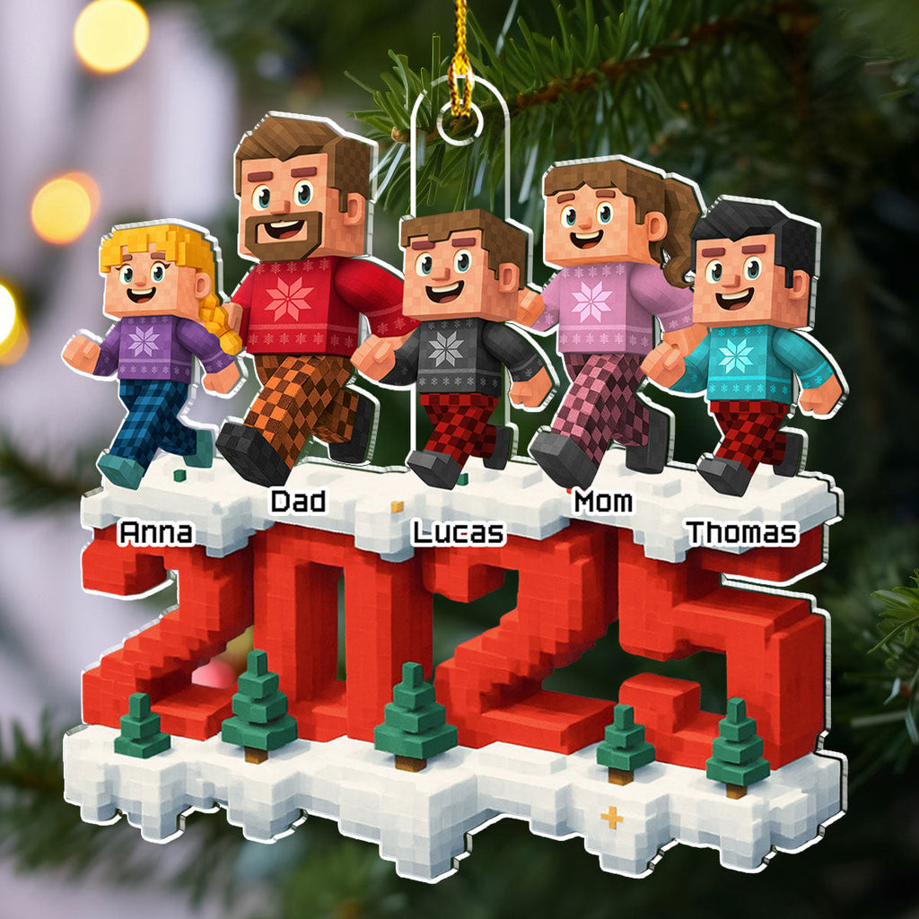 Custom Family Ornament, Christmas Gift for Family Members •  Us In This Year - Personalized 3D Effect Acrylic Ornament
