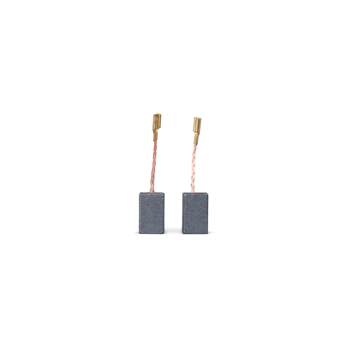 Pair of TORQ 15DA replacement carbon brushes on white background