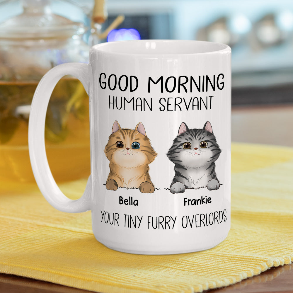 Custom Christmas & Birthday Keepsake Gift • Good Morning Human Servant - Personalized Coffee Mug