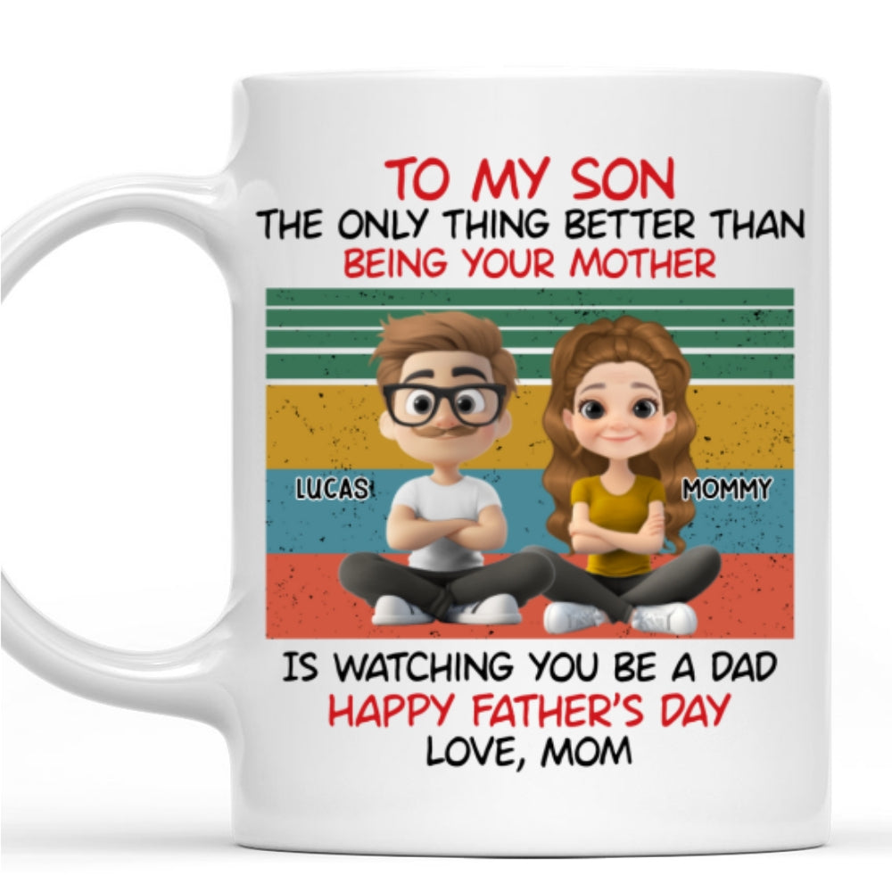 Custom Father's Day Gift For Son • Awesome Son Better Dad - Personalized Coffee Mug