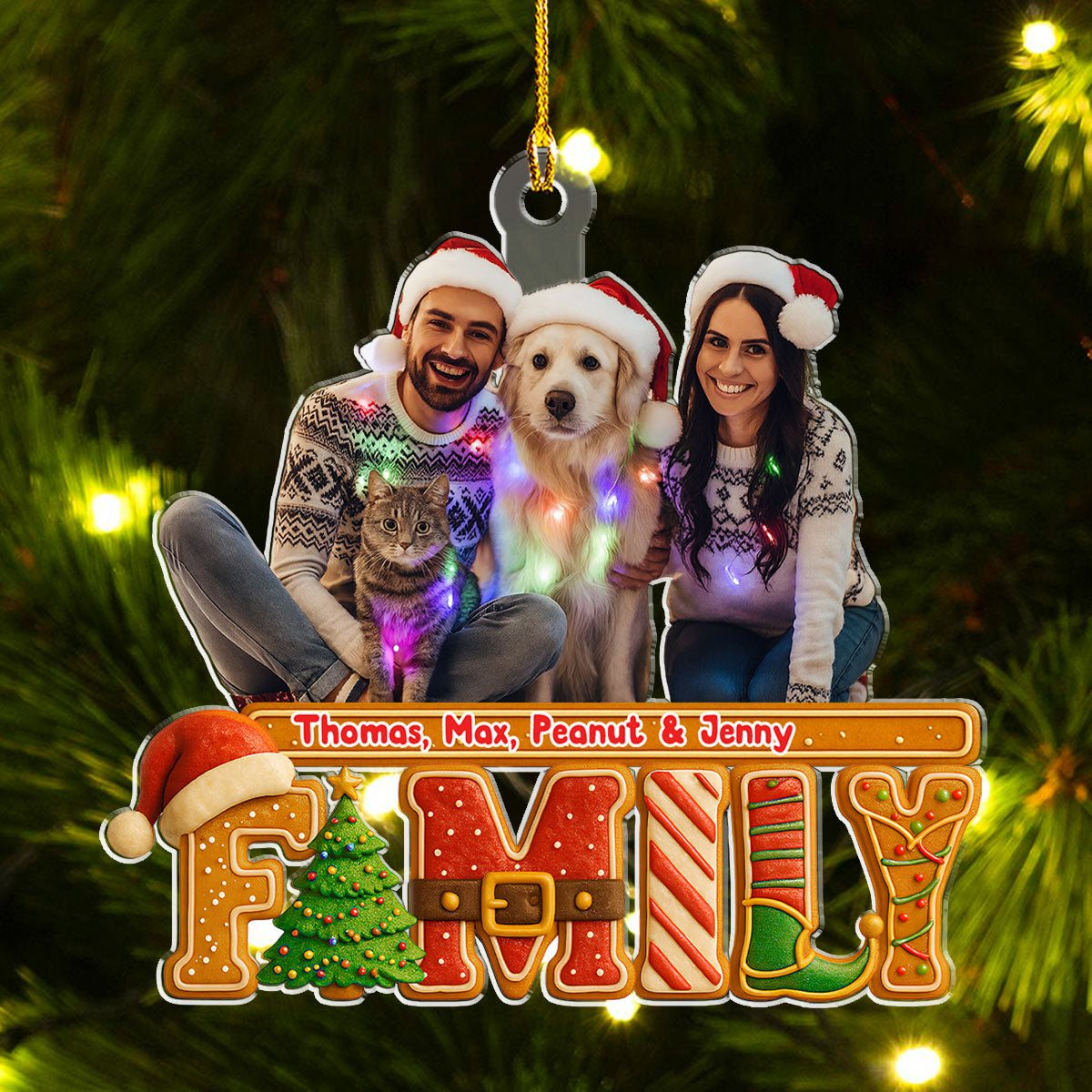 Custom Photo Family Ornament, Christmas Gift for Family Members • Our Christmas Laughter Photo - Personalized Acrylic Ornament