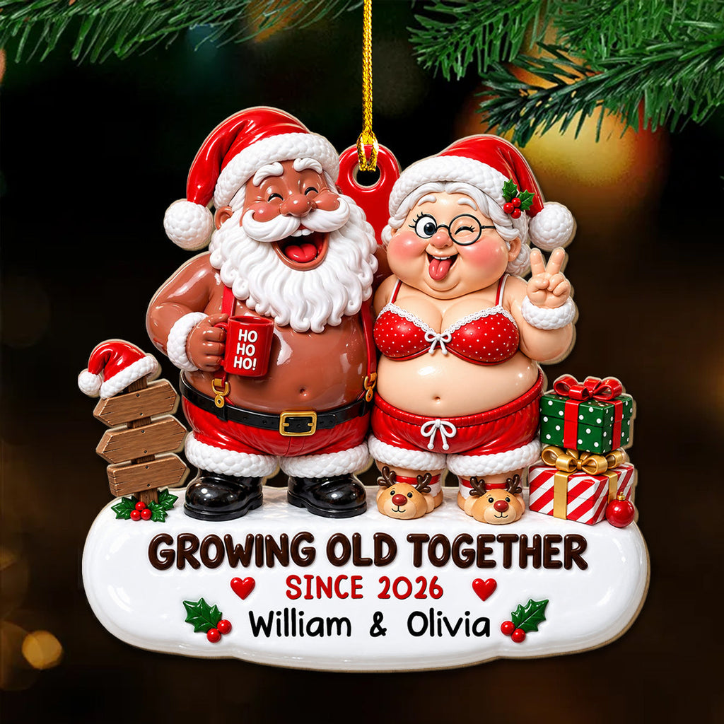 Custom Couple Christmas Ornament, Anniversary Gift •  Love Survived All These Years - Personalized Custom 3D Effect Wood Ornament