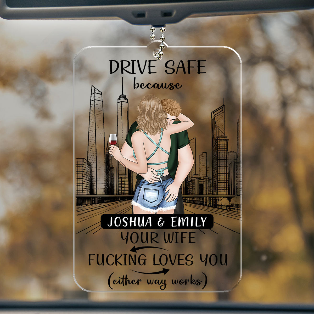 I Love You Forever & Always - Personalized Car Ornament