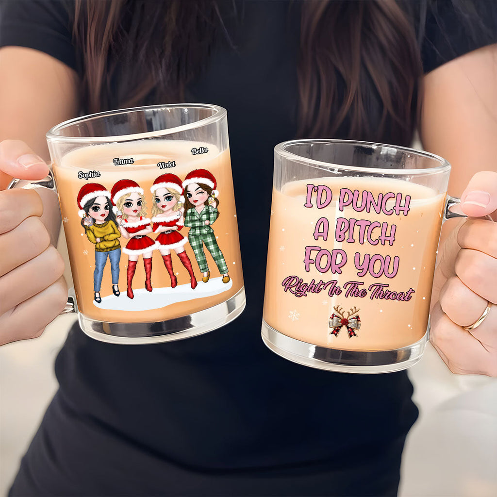Custom Best Friend, Christmas & Birthday Friendship Keepsake Gift • Punch Bitch - Personalized Glass Mug
