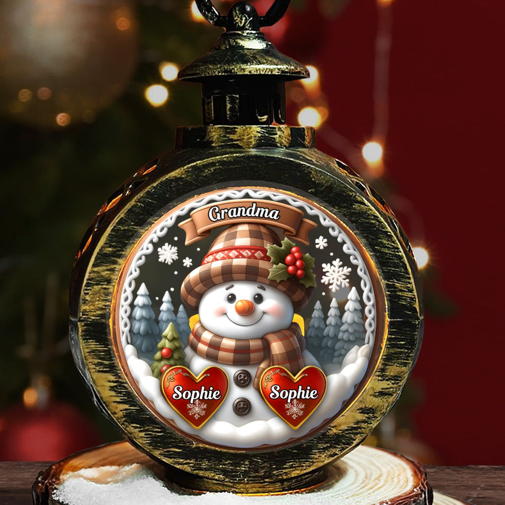 Custom Name Christmas Gifts for Grandma, Holiday Decor • Love From Mom Grandma - Personalized Christmas Lantern