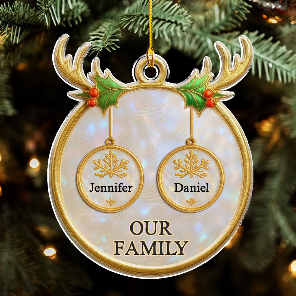 Custom Family Ornament, Christmas Gift for Family Members •  Family Keepsake - Personalized Acrylic Ornament