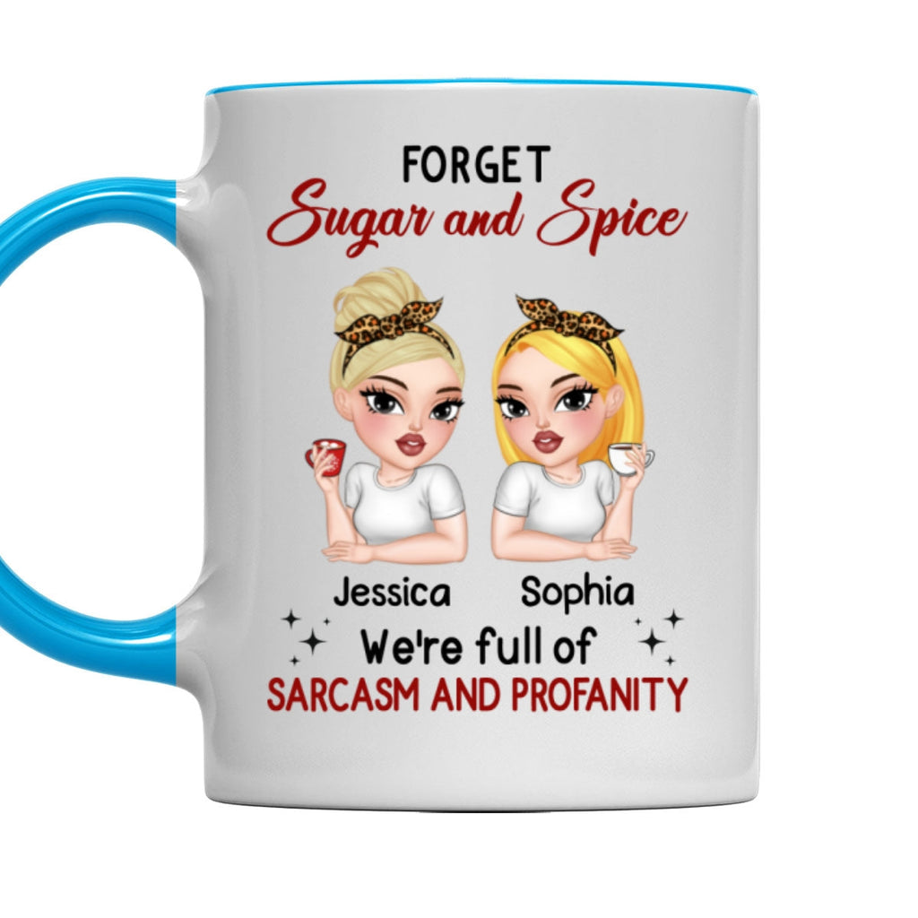 Custom Best Friend, Christmas & Birthday Friendship Keepsake Gift • Forget Sugar And Spice - Personalized Accent Mug