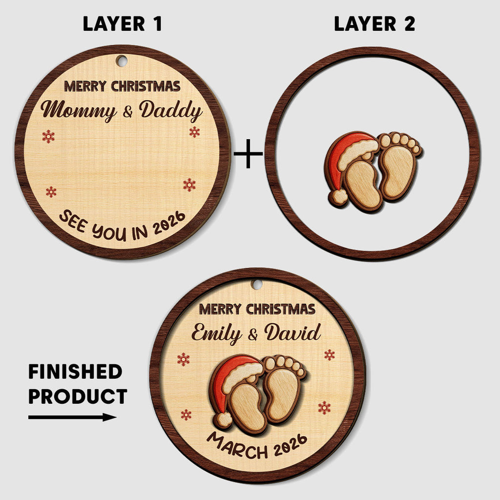 Custom Family Ornament, Christmas Gift for Family Members •  We Are Expecting You - Personalized 2-Layered Wood Ornament