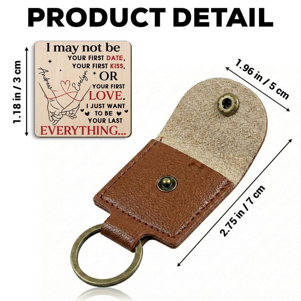 Custom Coin Keychain for Husband, Couple Anniversary Valentine's Day Gifts • Your Last Everything - Personalized Wooden Pocket Hug