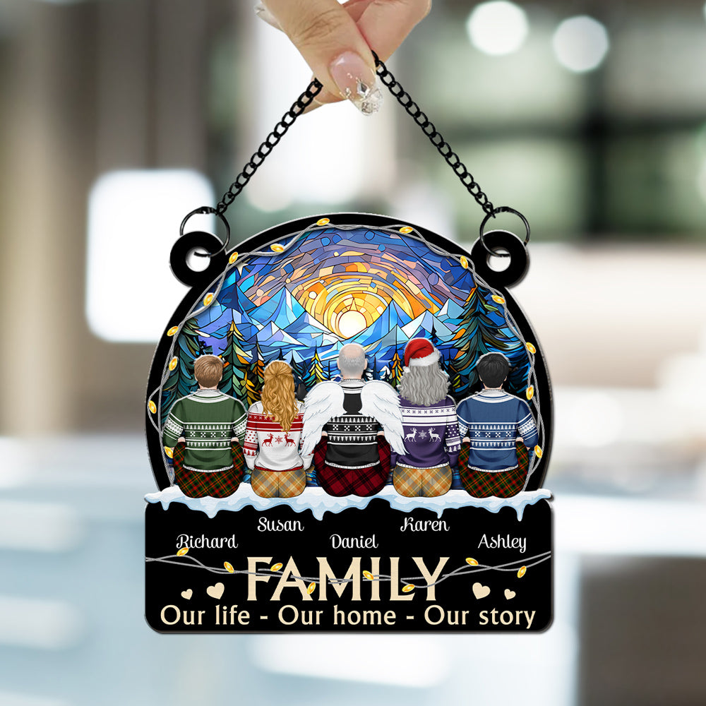 Custom Family Name Hanging Decor, Christmas Birthday Gift •  Our Family - Personalized Suncatcher