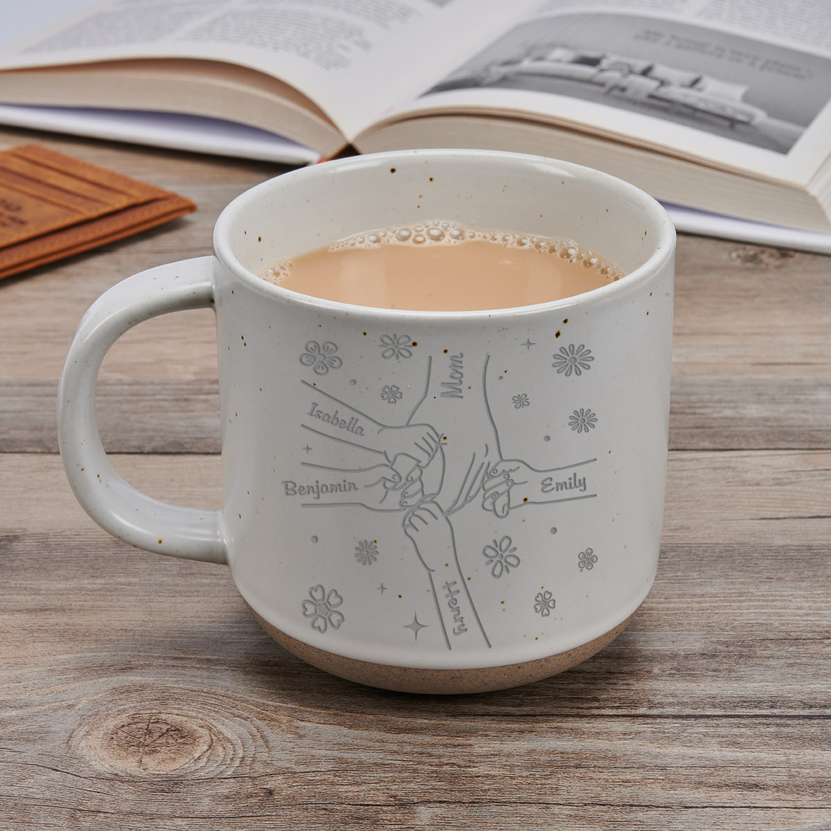 Custom Christmas & Birthday Gift for Mom • Mom Hold My Hand - Personalized Engraved Pottery Mug