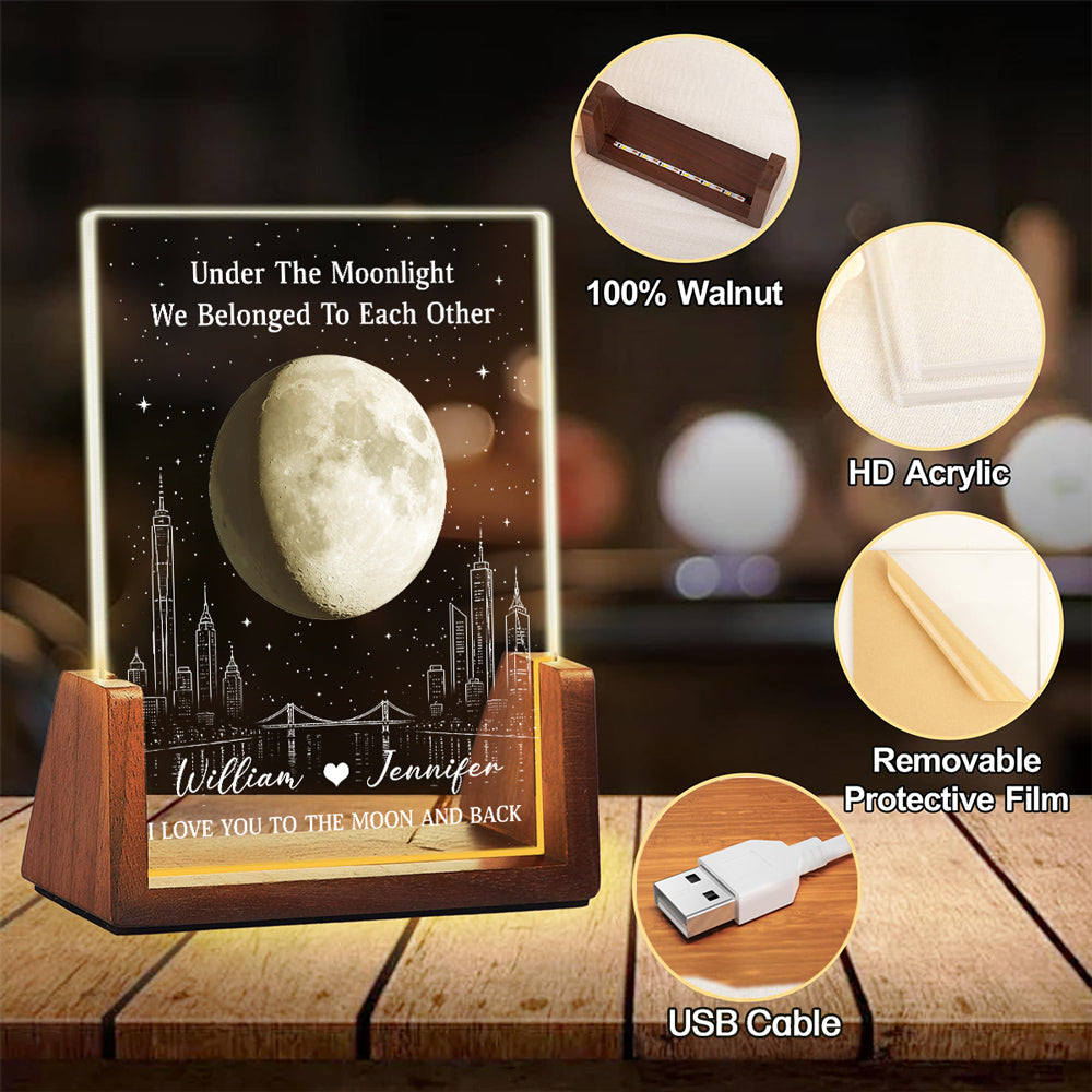 Custom Anniversary, Wedding, Christmas Gift For Husband, Him• Under The Moonlight - Personalized Night Light