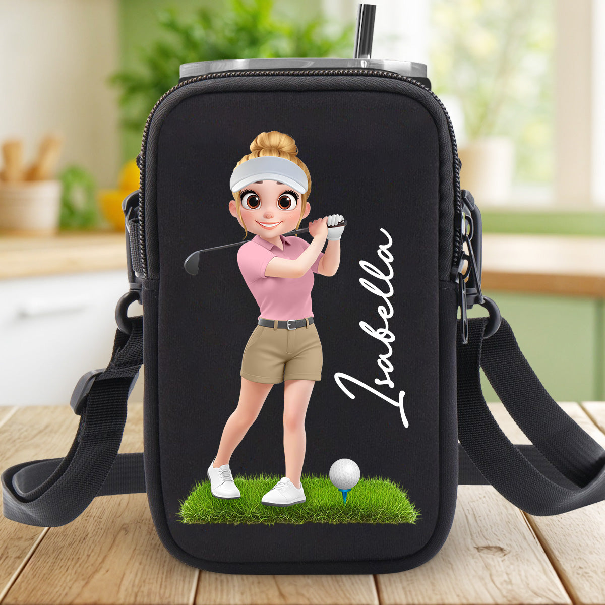 Golf Lover - Personalized Water Bottle Carrier Bag
