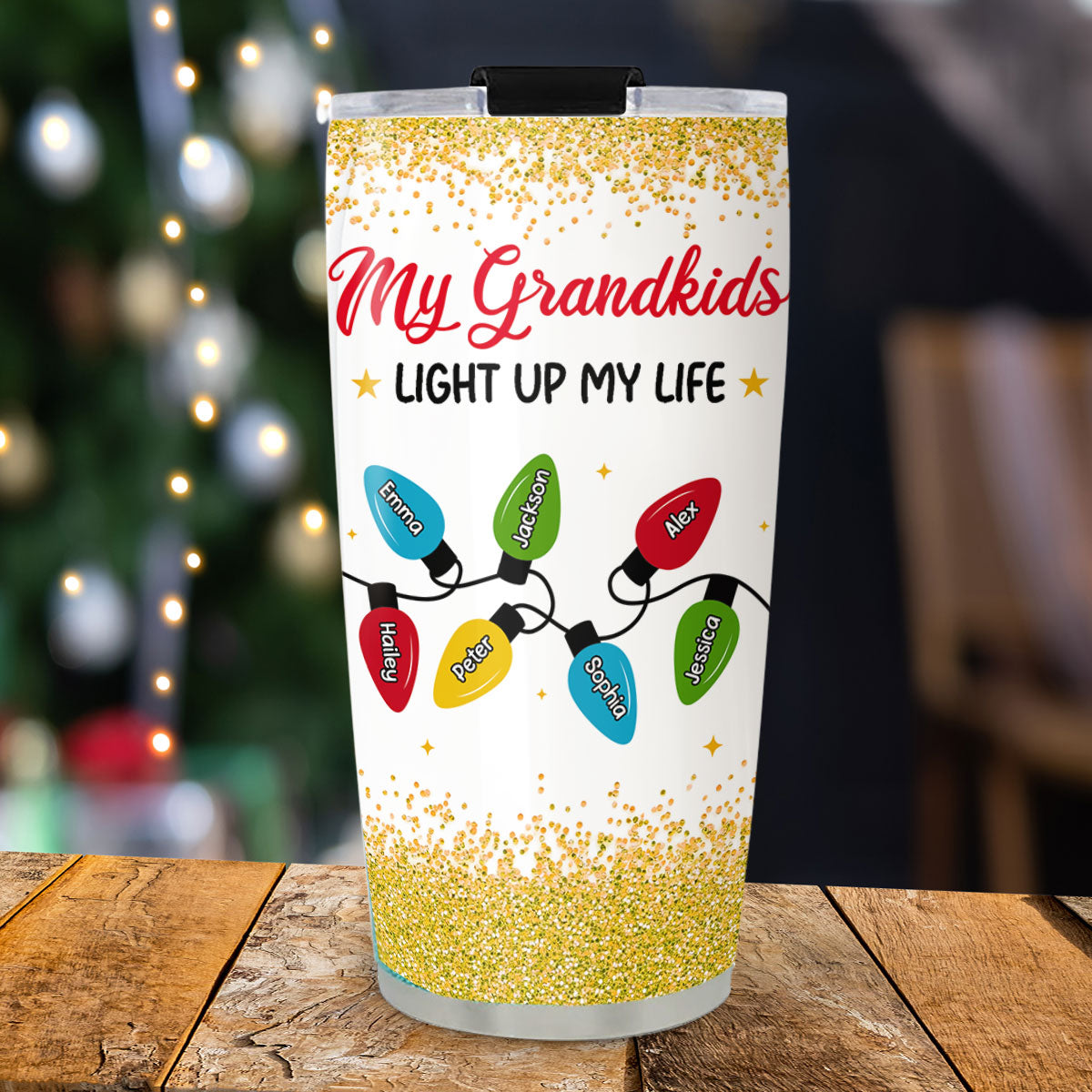 Custom Christmas Birthday Gifts For Grandma • The Light Of Grandma Life - Personalized Tumbler