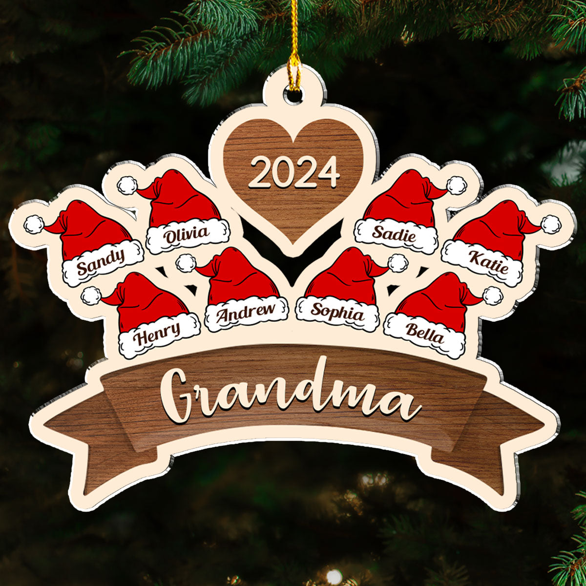 Custom Keepsake Christmas Ornament •  Lovely Grandma - Personalized Acrylic Ornament