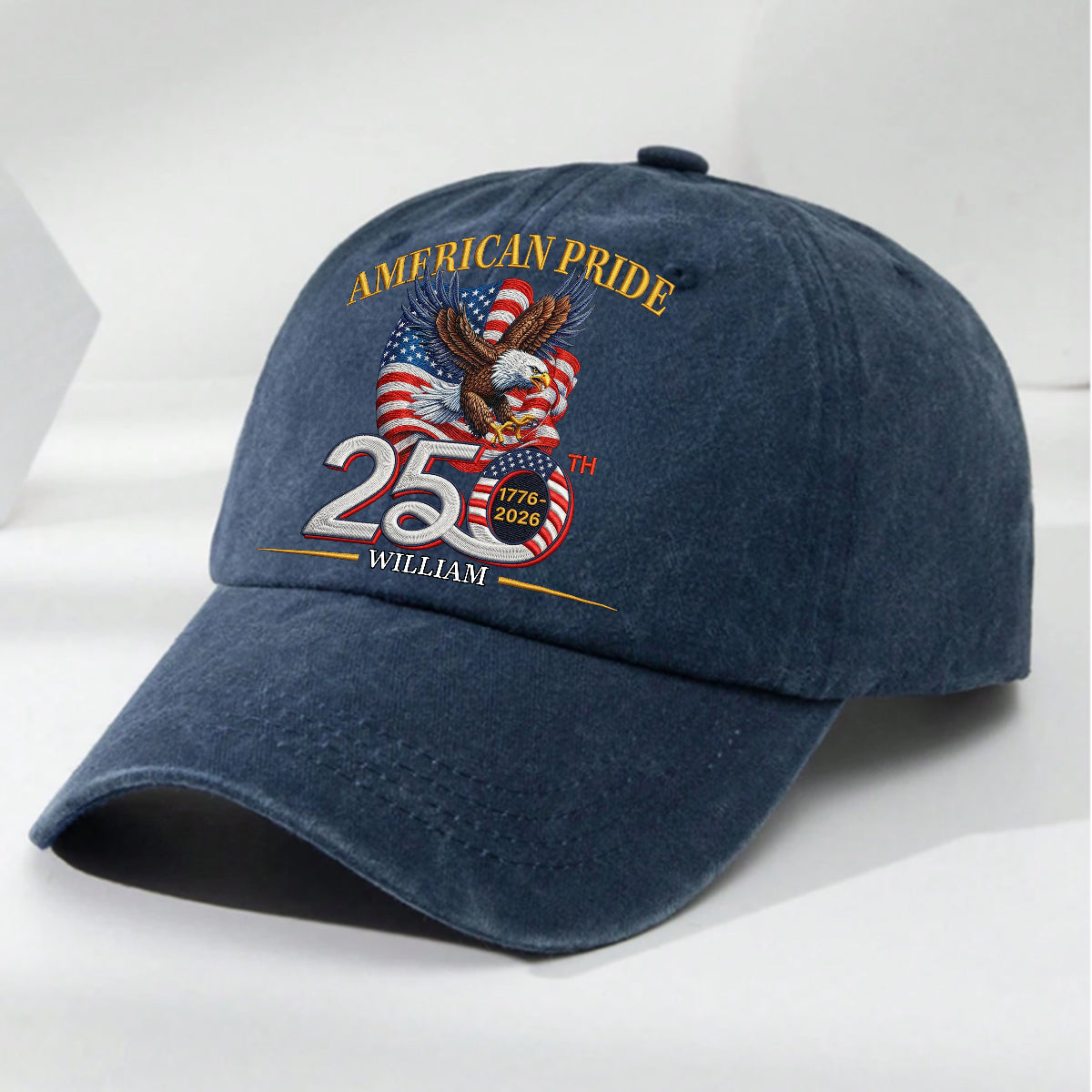 America Pride - Personalized Vintage Washed Denim Cap