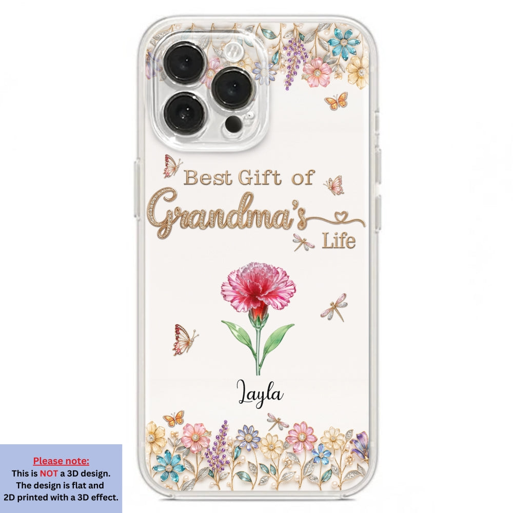 Best Gift Of Grandma Life - Personalized 3D Inflated Effect Phone Case