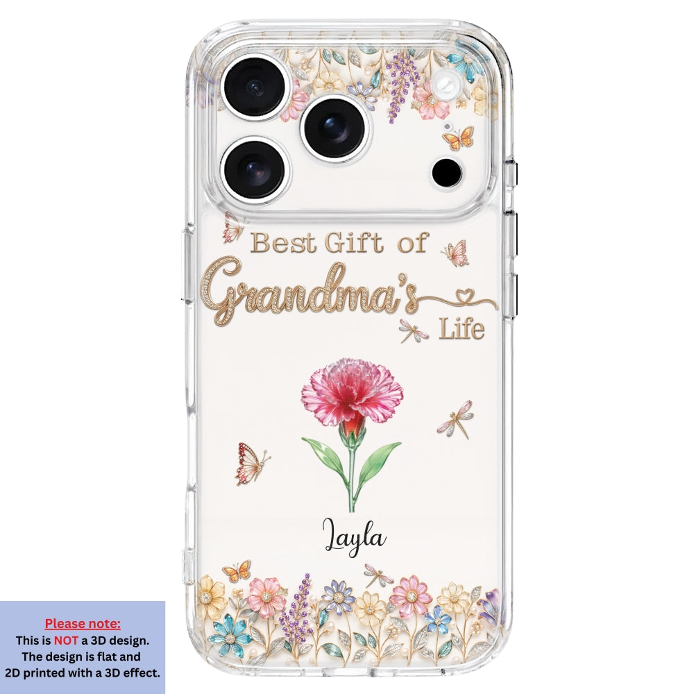Best Gift Of Grandma Life - Personalized 3D Inflated Effect Phone Case